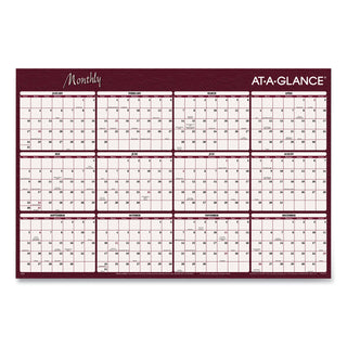 Reversible Horizontal Erasable Wall Planner, 48 x 32, Assorted Sheet Colors, 12-Month (Jan to Dec): 2024
