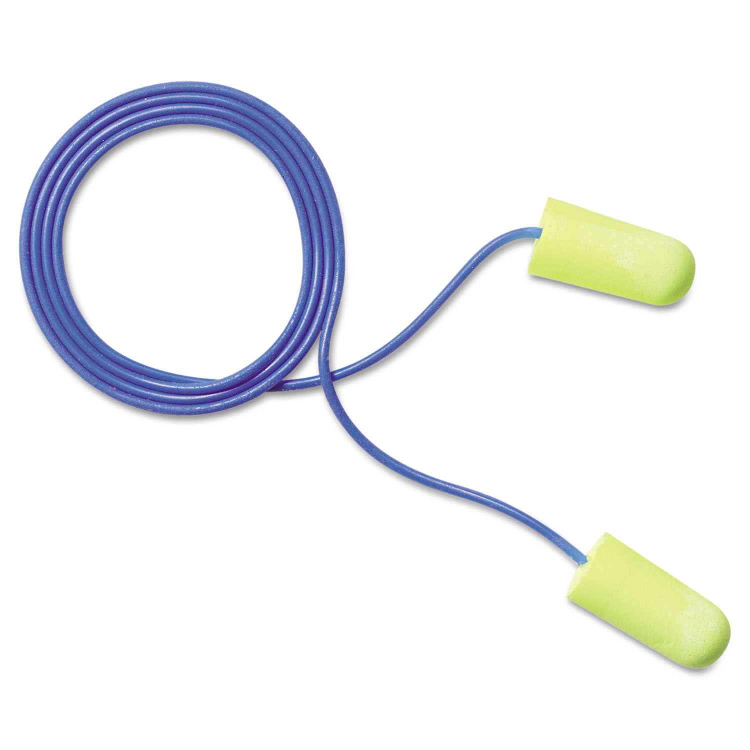 E-A-Rsoft Yellow Neon Soft Foam Earplugs, Corded, Regular Size, 200 Pairs/Box - 