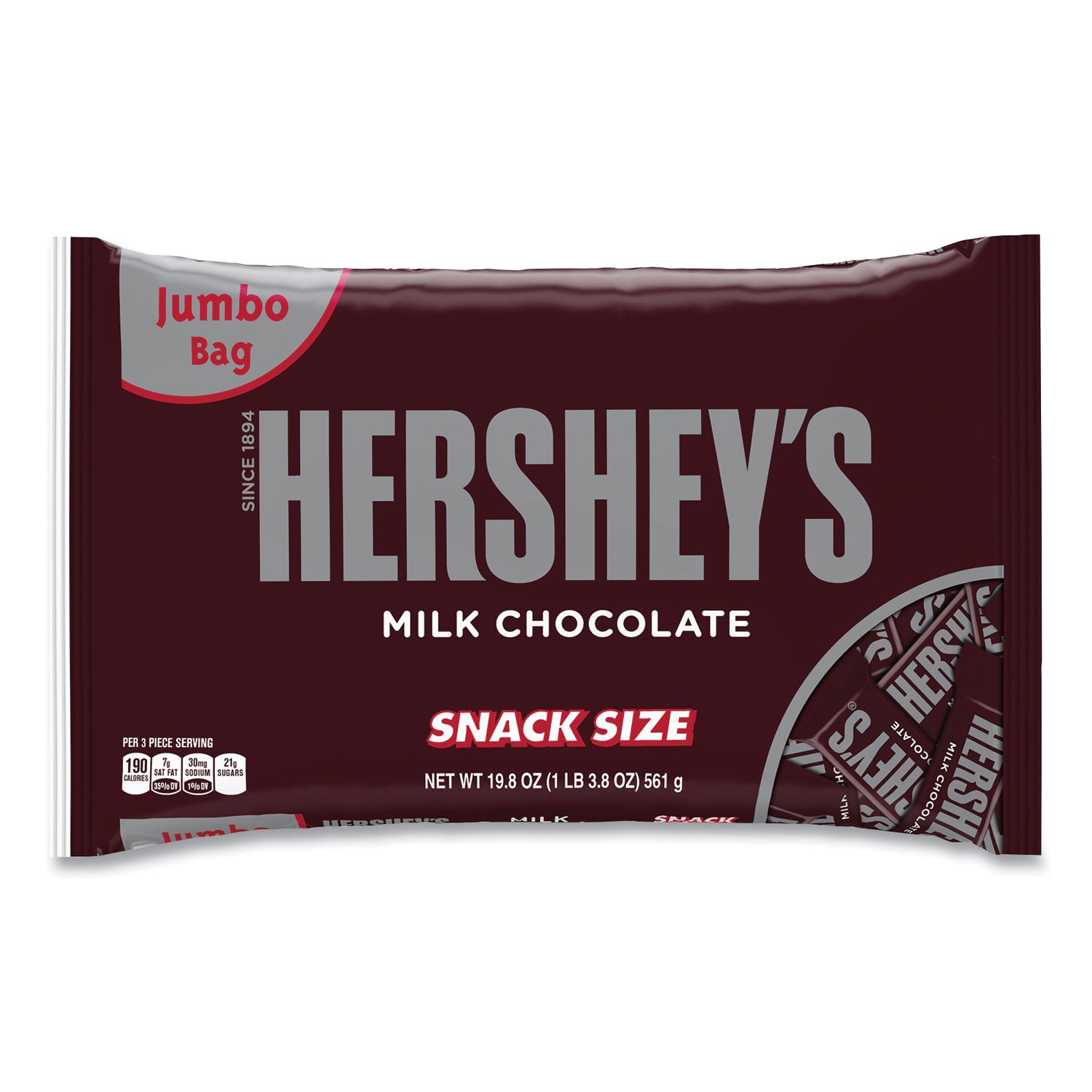Snack Size Bars, Milk Chocolate, 19.8 oz Bag, Ships in 1-3 Business Days