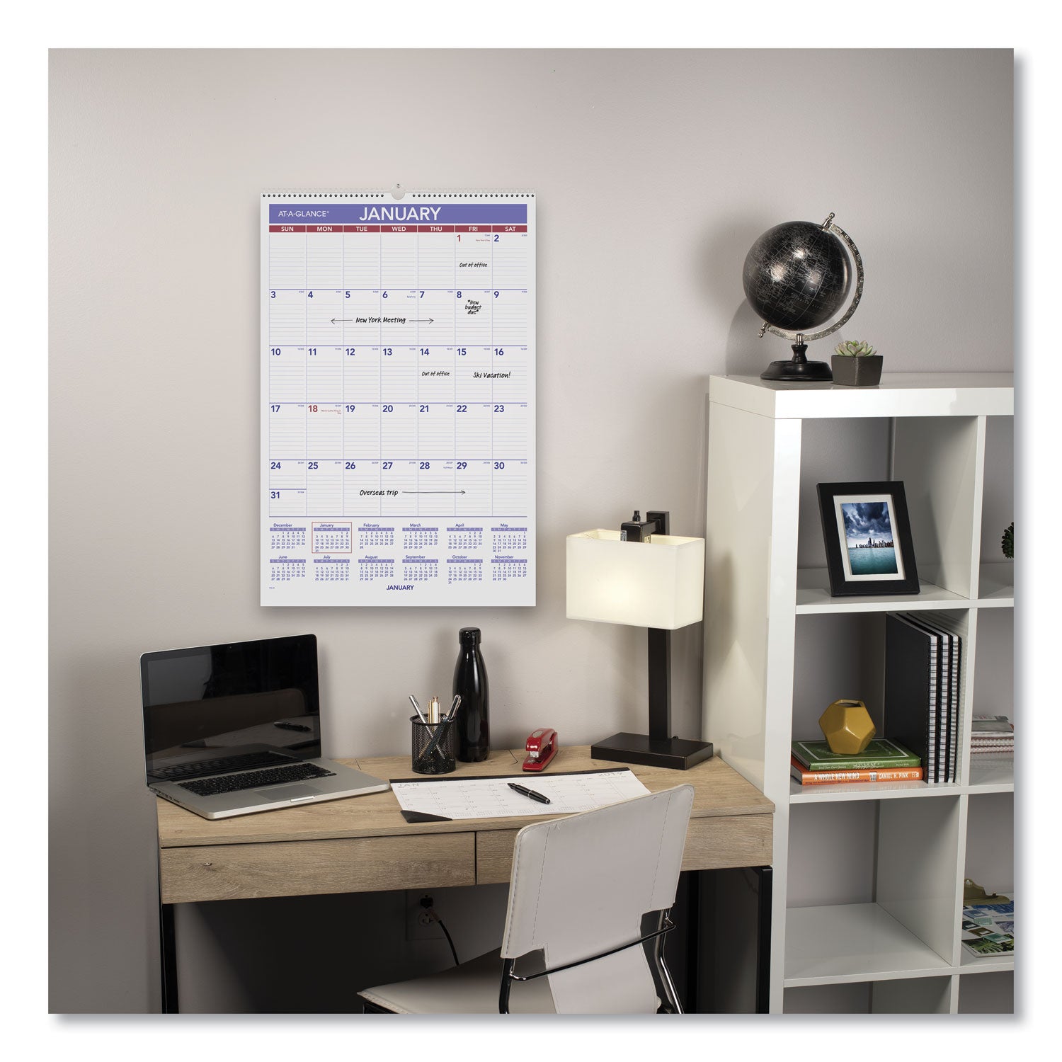 Monthly Wall Calendar with Ruled Daily Blocks, 15.5 x 22.75, White Sheets, 12-Month (Jan to Dec): 2024 - 