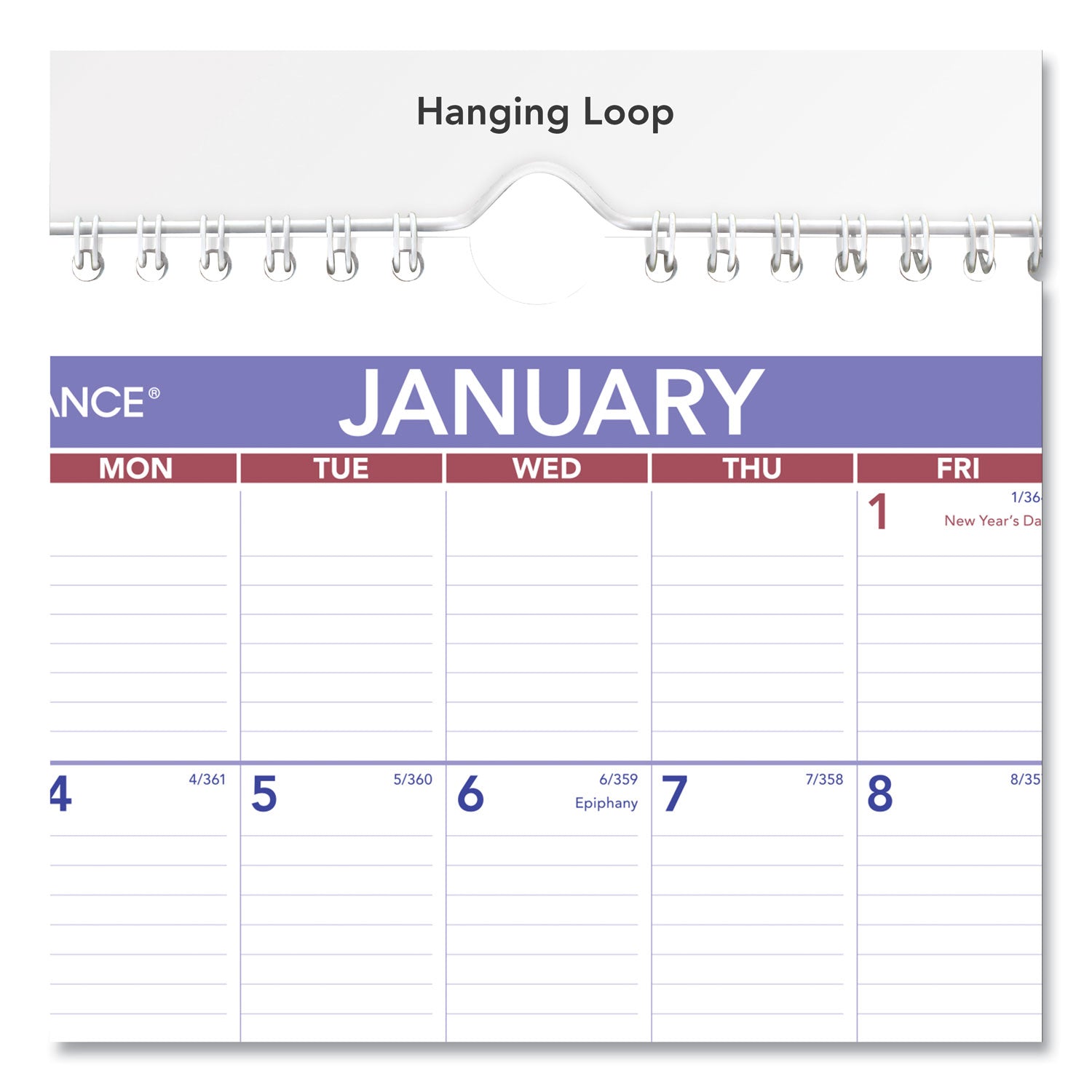 Monthly Wall Calendar with Ruled Daily Blocks, 8 x 11, White Sheets, 12-Month (Jan to Dec): 2024 - 