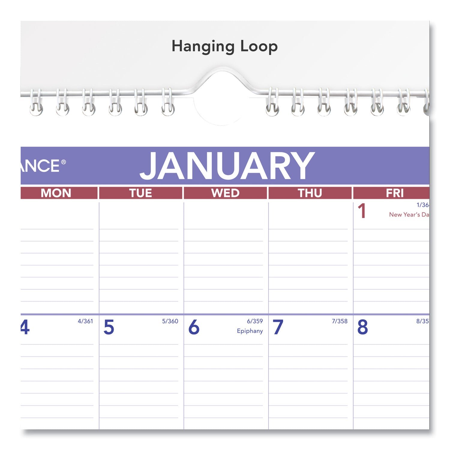 Monthly Wall Calendar with Ruled Daily Blocks, 8 x 11, White Sheets, 12-Month (Jan to Dec): 2024