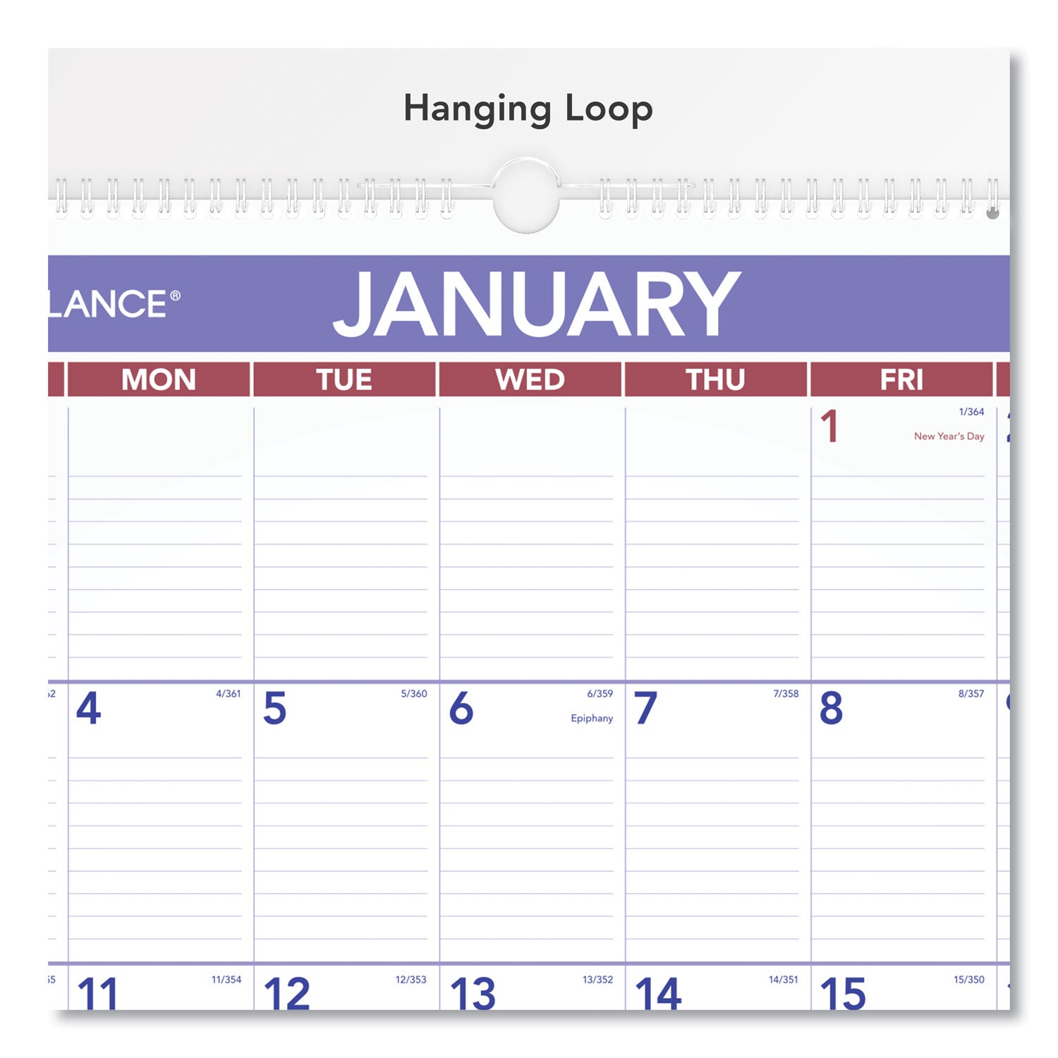 Monthly Wall Calendar with Ruled Daily Blocks, 15.5 x 22.75, White Sheets, 12-Month (Jan to Dec): 2024 - 