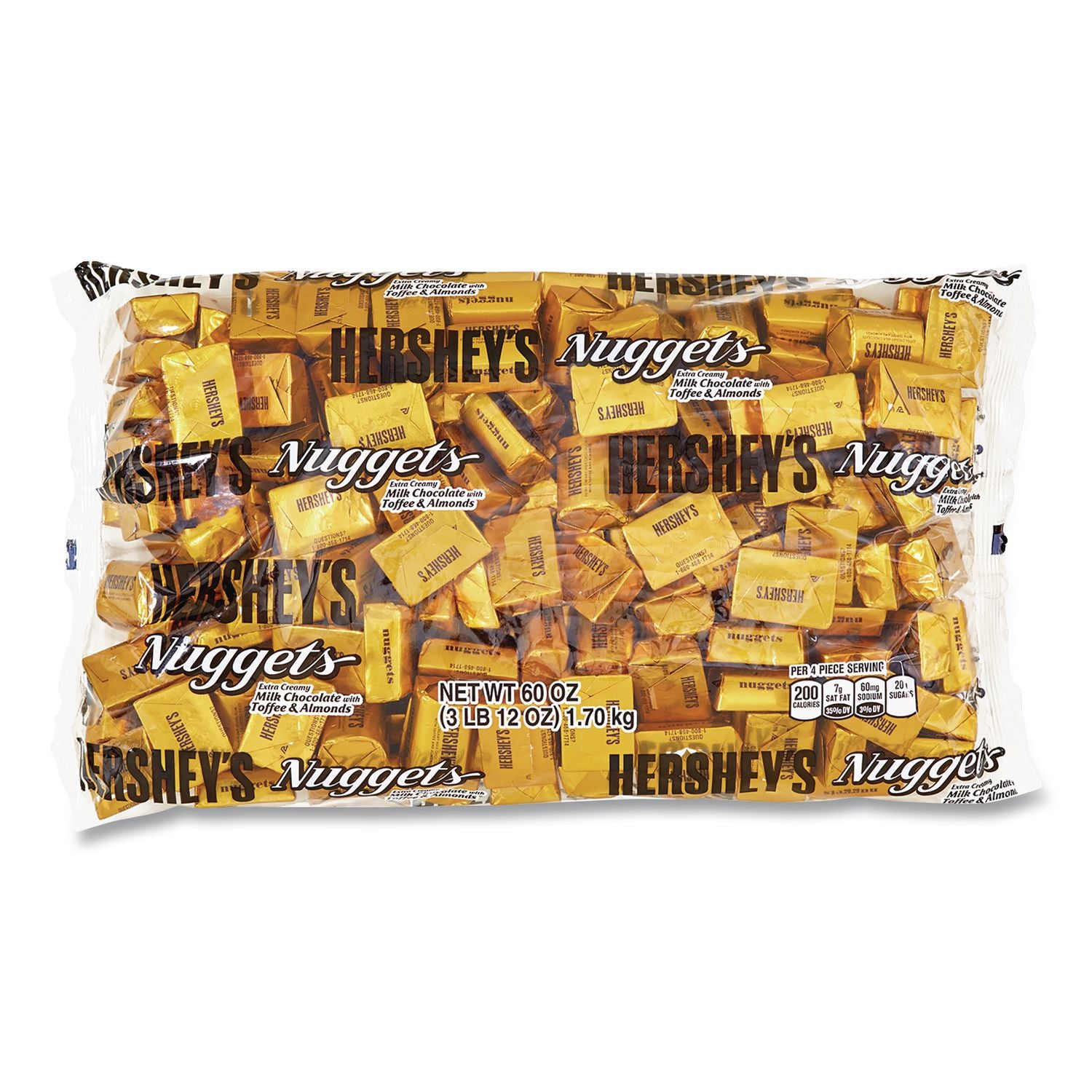 Nuggets, Bulk Pack, Milk Chocolate with Toffee and Almonds, 60 oz Bag, Ships in 1-3 Business Days