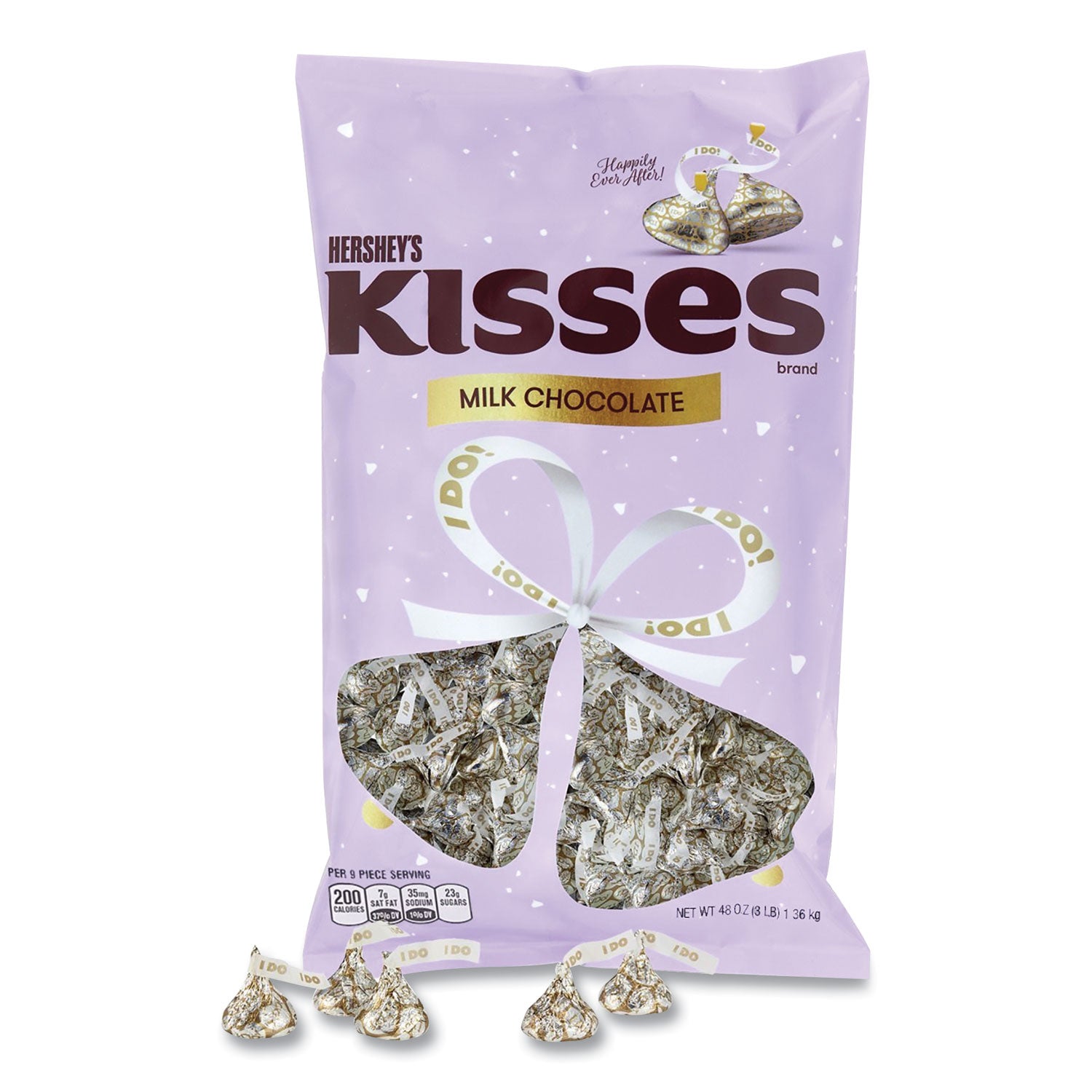 kisses-wedding-i-do-milk-chocolates-gold-wrappers-silver-hearts-48-oz-bag-ships-in-1-3-business-days_grr24600222 - 1