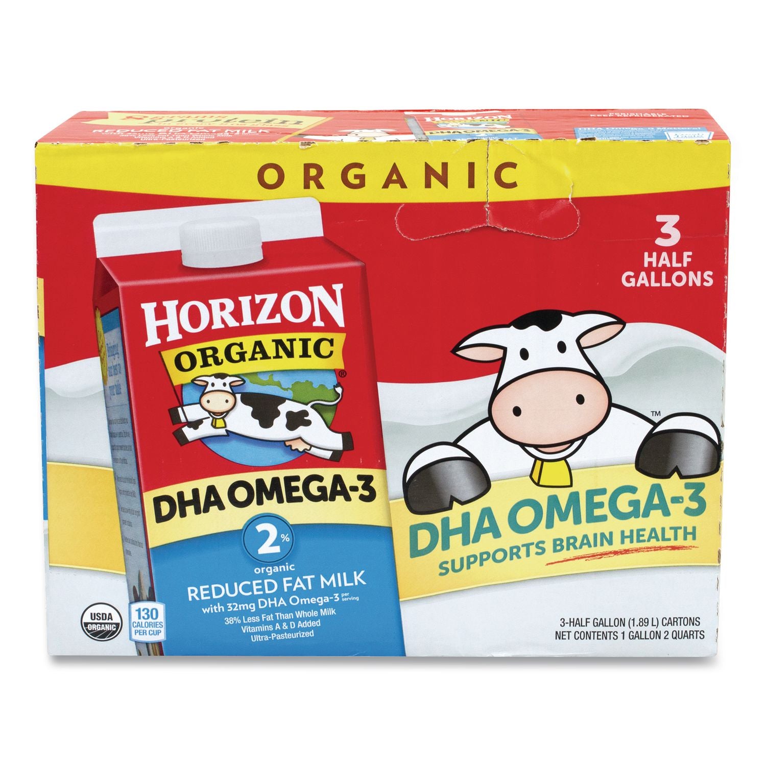 Organic 2% Milk, 64 oz Carton, 3/Carton, Ships in 1-3 Business Days