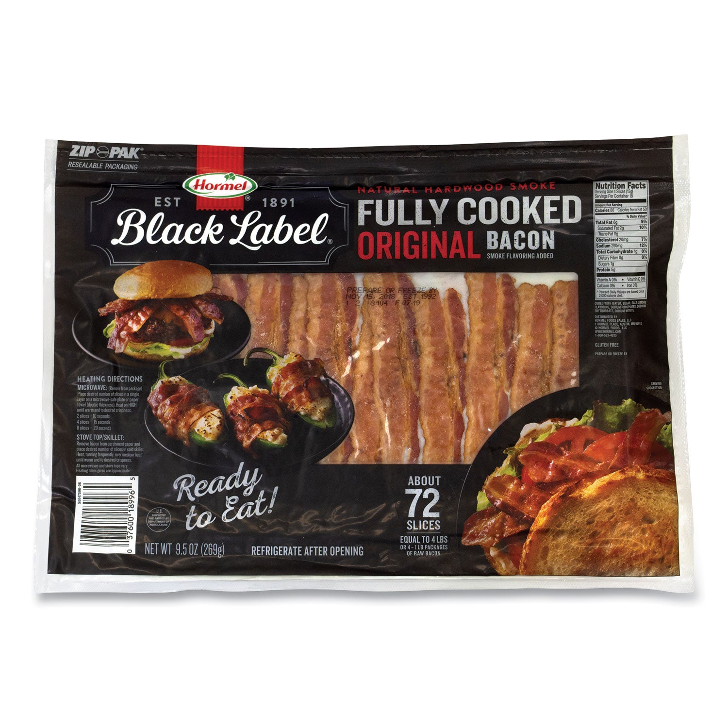 fully-cooked-bacon-original-95-oz-package-approximately-72-slices-carton-ships-in-1-3-business-days_grr90200109 - 1