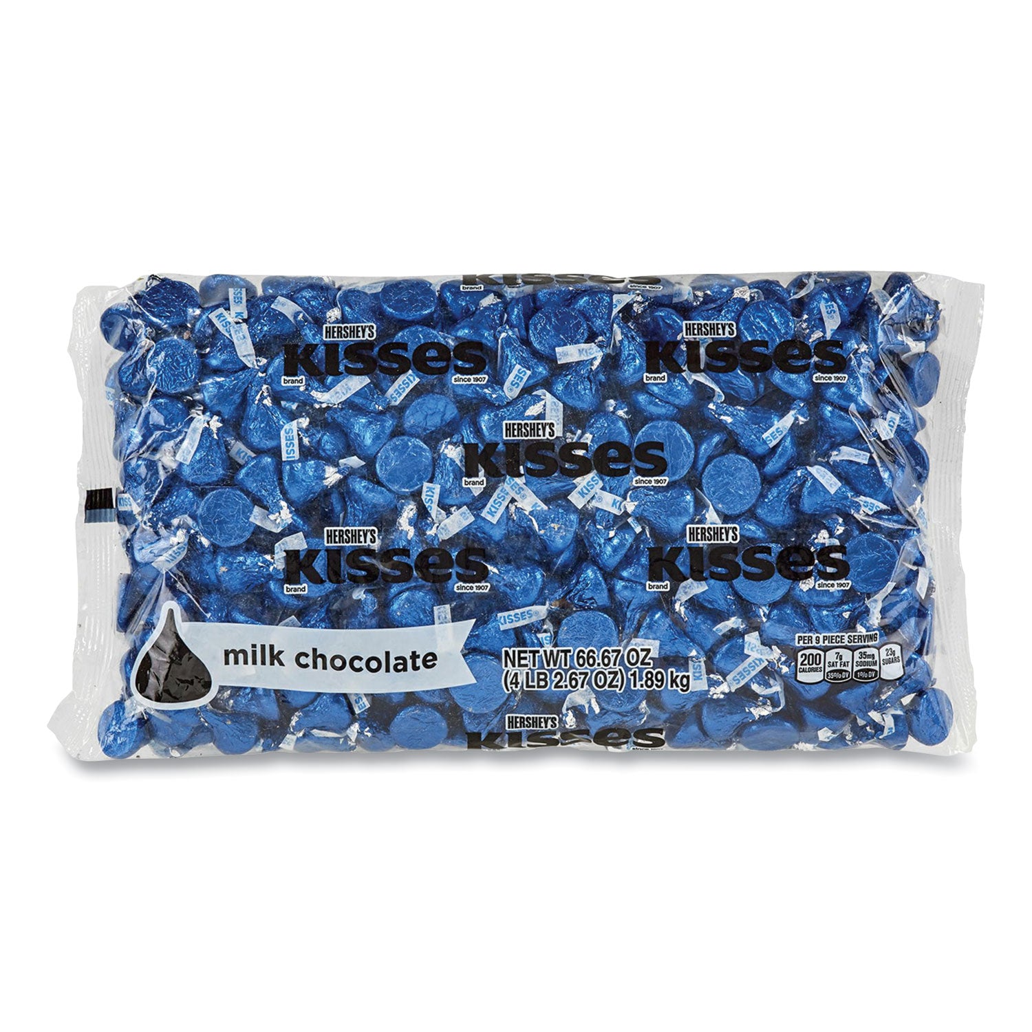 kisses-milk-chocolate-dark-blue-wrappers-667-oz-bag-ships-in-1-3-business-days_grr24600082 - 1