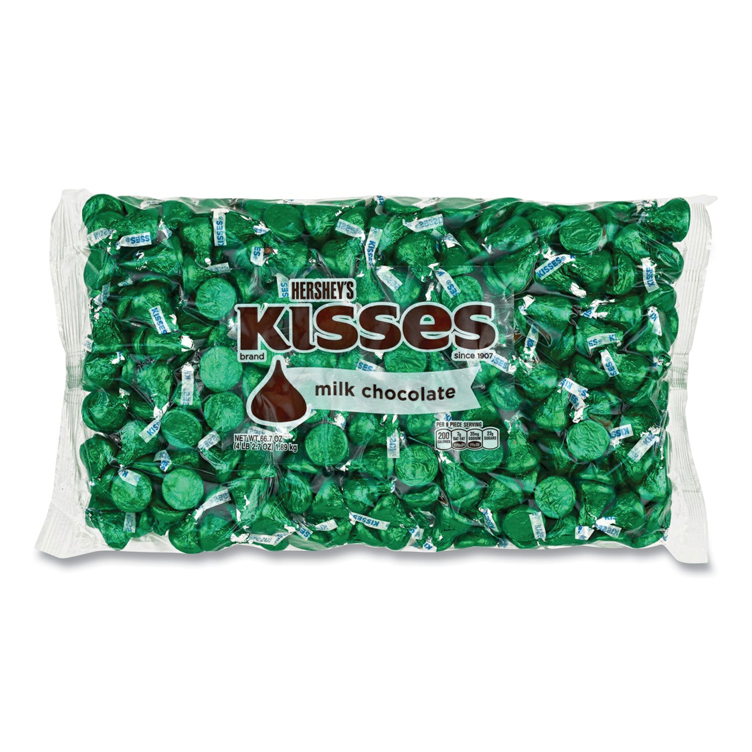 kisses-milk-chocolate-green-wrappers-667-oz-bag-ships-in-1-3-business-days_grr24600087 - 1