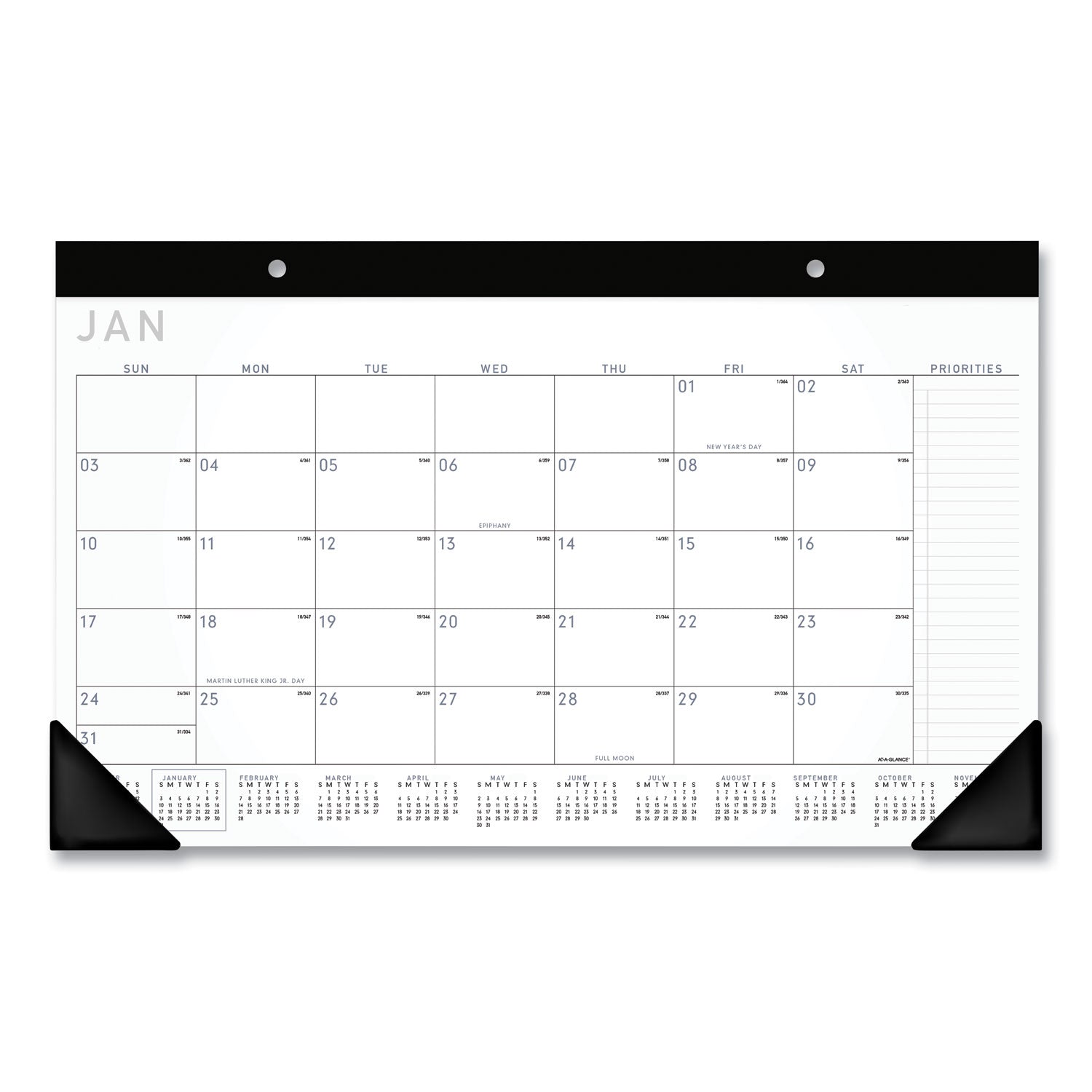 contemporary-monthly-desk-pad-18-x-11-white-sheets-black-binding-corners12-month-jan-to-dec-2024_aagsk14x00 - 1