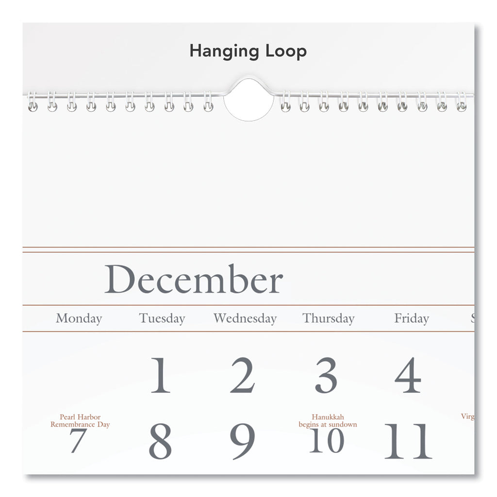 Three-Month Reference Wall Calendar, 12 x 27, White Sheets, 15-Month (Dec to Feb): 2023 to 2025