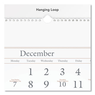Three-Month Reference Wall Calendar, 12 x 27, White Sheets, 15-Month (Dec to Feb): 2023 to 2025