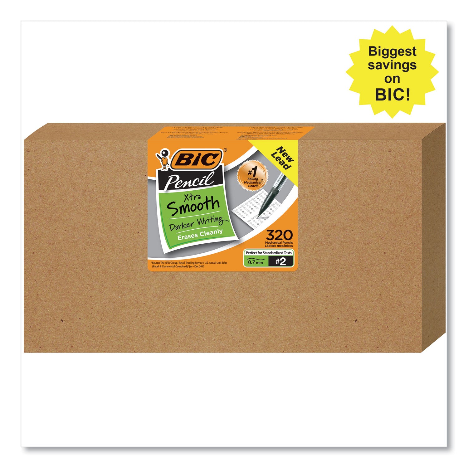 xtra-smooth-mechanical-pencil-xtra-value-pack-07-mm-hb-#2-black-lead-assorted-barrel-colors-320-carton_bicmp320bk - 3