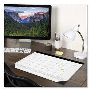 Contemporary Monthly Desk Pad, 22 x 17, White Sheets, Black Binding/Corners,12-Month (Jan to Dec): 2024