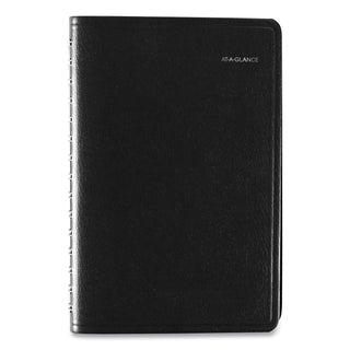 DayMinder Daily Appointment Book, 8.5 x 5.5, Black Cover, 12-Month (Jan to Dec): 2024