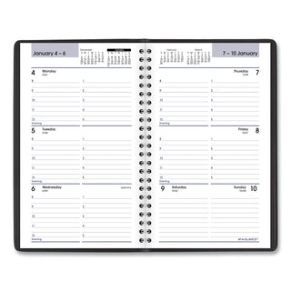 DayMinder Block Format Weekly Appointment Book, 8.5 x 5.5, Black Cover, 12-Month (Jan to Dec): 2024