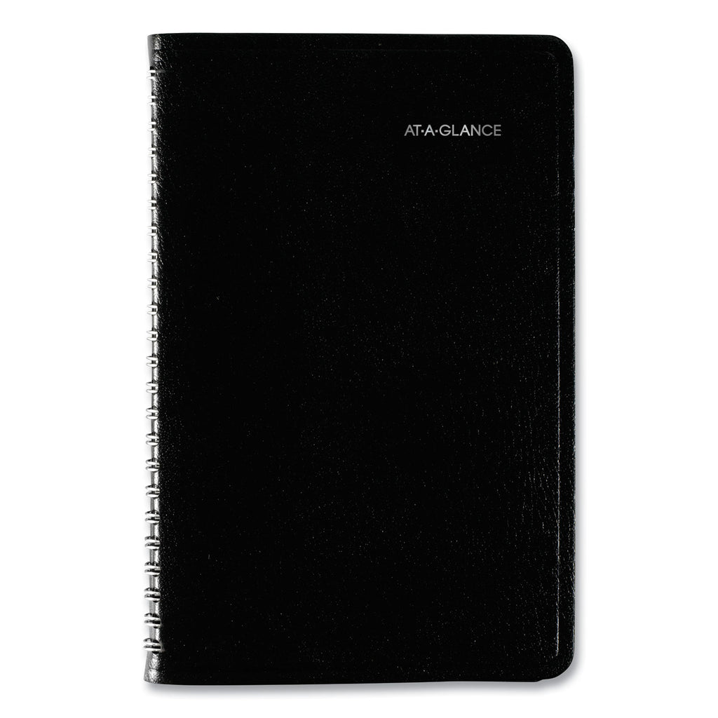 DayMinder Block Format Weekly Appointment Book, 8.5 x 5.5, Black Cover, 12-Month (Jan to Dec): 2024