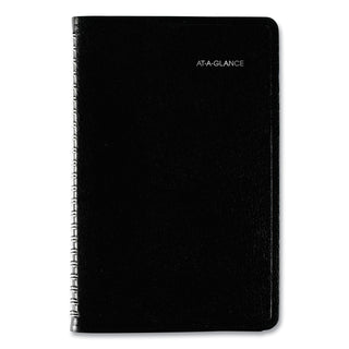 DayMinder Block Format Weekly Appointment Book, 8.5 x 5.5, Black Cover, 12-Month (Jan to Dec): 2024