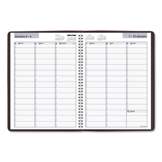 DayMinder Weekly Appointment Book, Vertical-Column Format, 11 x 8, Burgundy Cover, 12-Month (Jan to Dec): 2024
