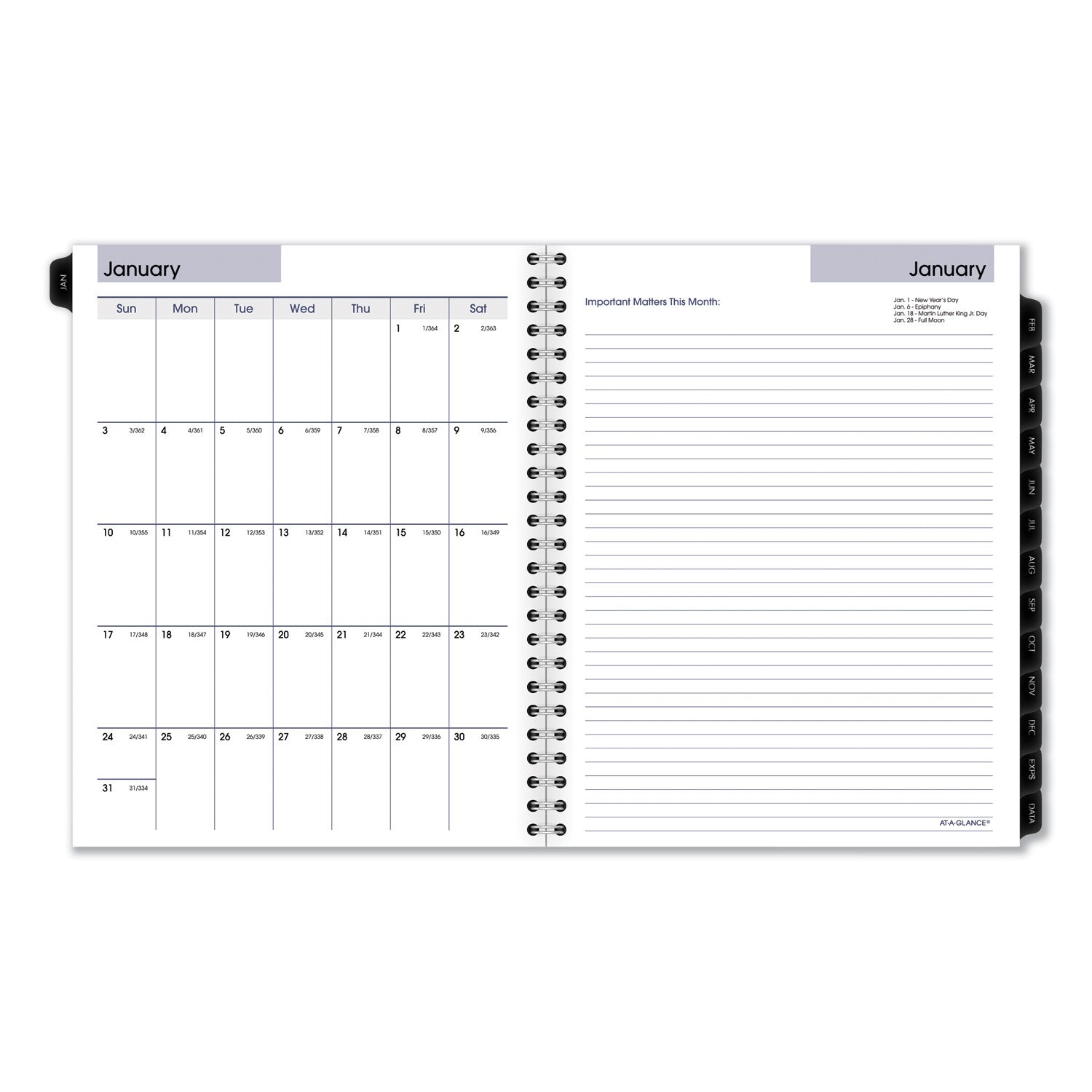 DayMinder Executive Weekly/Monthly Refill, 8.75 x 7, White Sheets, 12-Month (Jan to Dec): 2024 - 