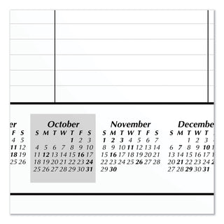 Academic Year Ruled Desk Pad, 21.75 x 17, White Sheets, Black Binding, Black Corners, 16-Month (Sept to Dec): 2023 to 2024 - 