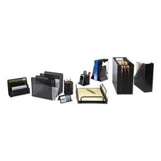 Urban Collection Punched Metal Letter Sorter, 3 Sections, DL to A6 Size Files, 6.5" x 3.25" x 5.5", Black - 