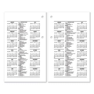 Desk Calendar Refill, 3.5 x 6, White Sheets, 12-Month (Jan to Dec): 2024