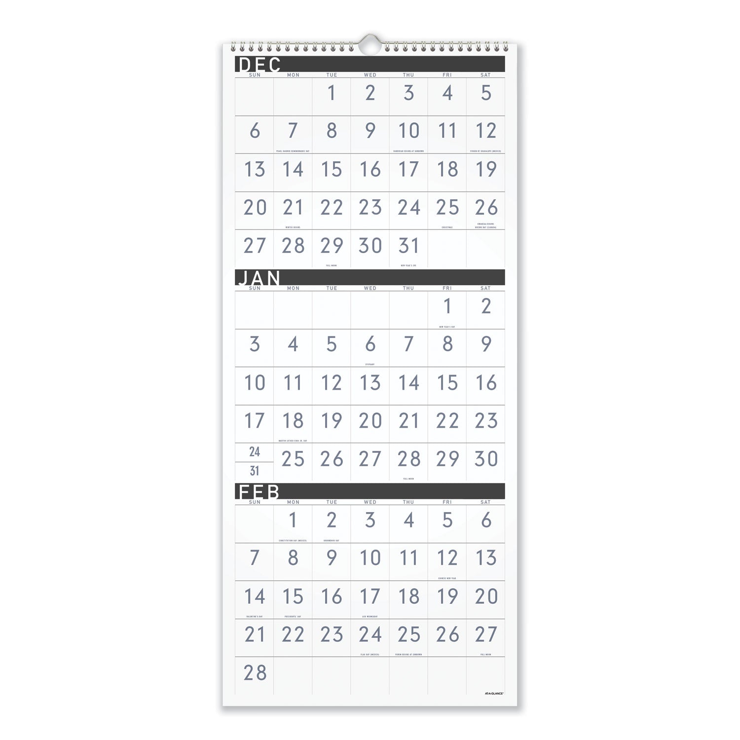 three-month-reference-wall-calendar-contemporary-artwork-formatting-12-x-27-white-sheets-15-month-dec-feb-2023-to-2025_aagpm11x28 - 1