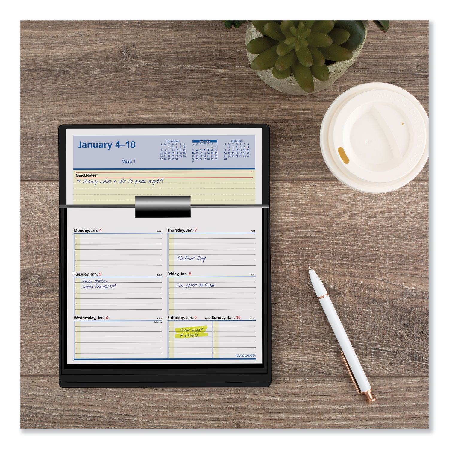 Flip-A-Week Desk Calendar Refill with QuickNotes, 7 x 6, White Sheets, 12-Month (Jan to Dec): 2024