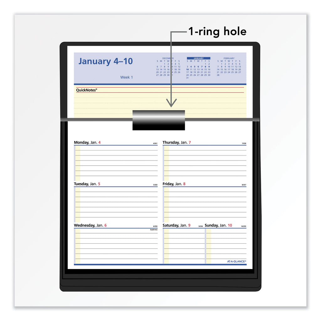 Flip-A-Week Desk Calendar Refill with QuickNotes, 7 x 6, White Sheets, 12-Month (Jan to Dec): 2024