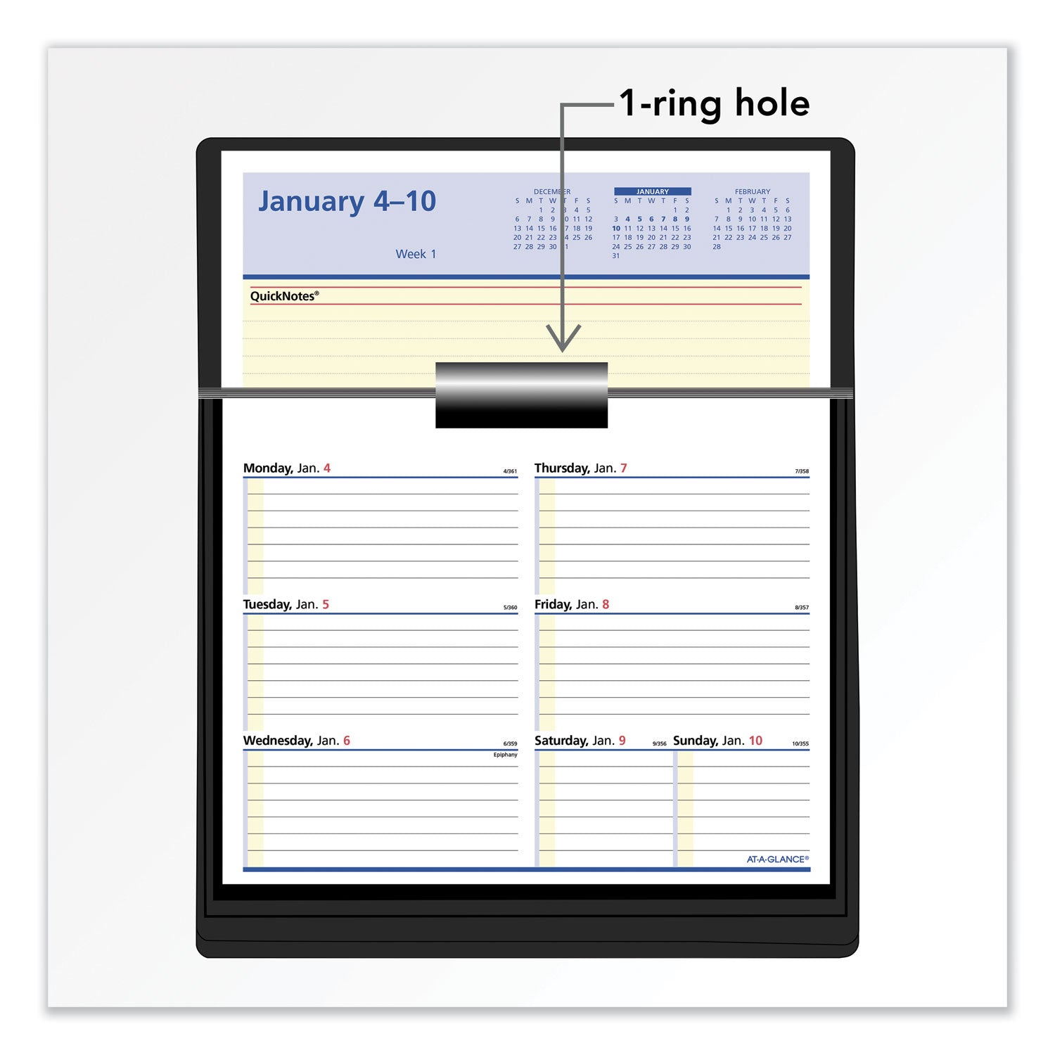 Flip-A-Week Desk Calendar Refill with QuickNotes, 7 x 6, White Sheets, 12-Month (Jan to Dec): 2024