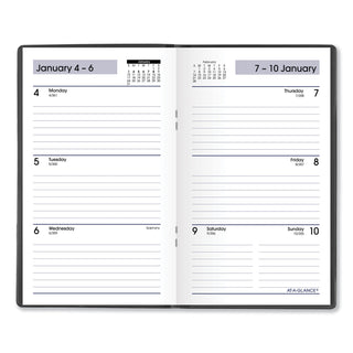 DayMinder Weekly Pocket Planner, 6 x 3.5, Black Cover, 12-Month (Jan to Dec): 2024