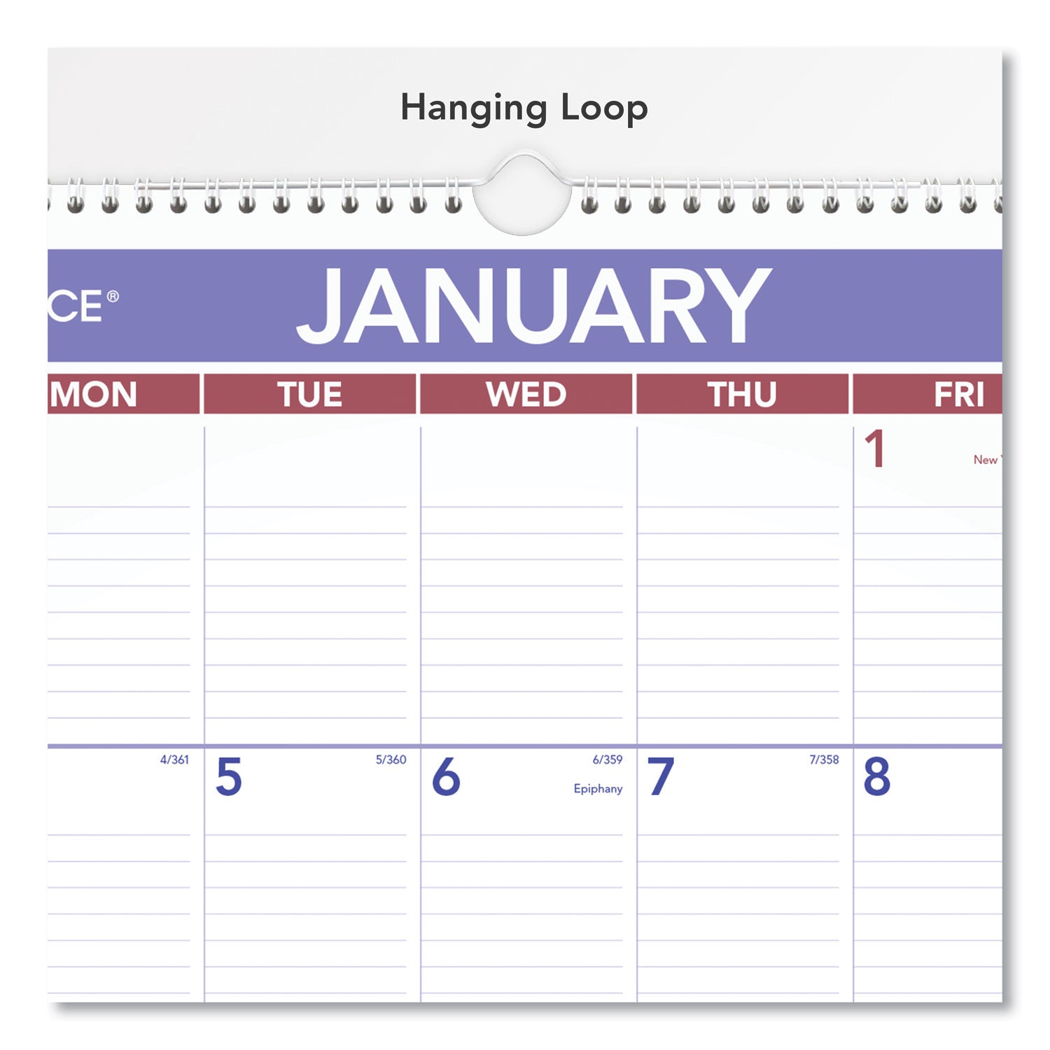 Erasable Wall Calendar, 15.5 x 22.75, White Sheets, 12-Month (Jan to Dec): 2024