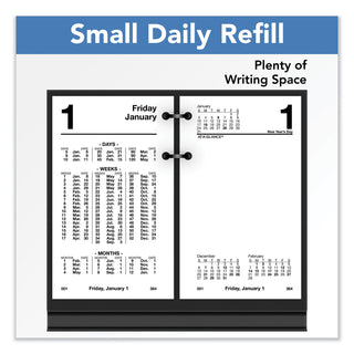At-A-Glance Financial Desk Calendar Refill - Standard Size - Julian Dates - Daily - 12 Month - January 2024 - December 2024 - 1 Day Double Page Layout - 3 1/2" x 6" White Sheet - Desktop - White - Flexible, Reference Calendar - 1 Each