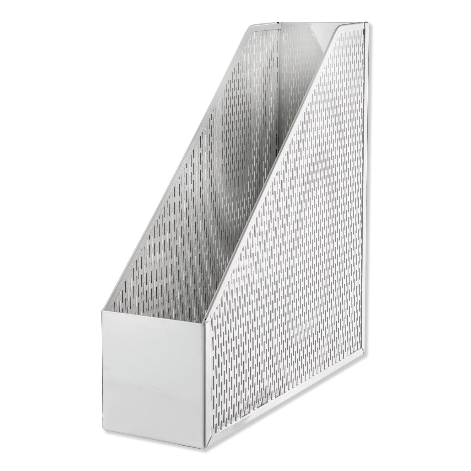 Urban Collection Punched Metal Magazine File, 3.5 x 10 x 11.5, White