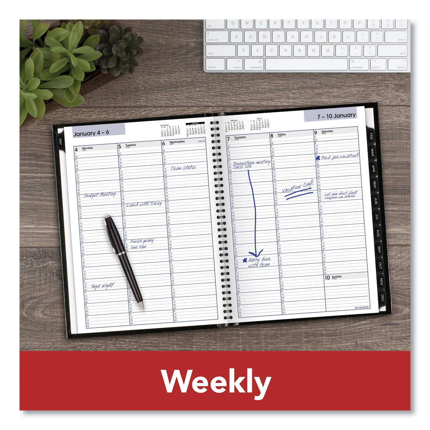 At-A-Glance DayMinder Premiere Appointment Book Planner - Large Size - Julian Dates - Weekly - 12 Month - January 2024 - December 2024 - 7:00 AM to 9:45 PM - Quarter-hourly, 7:00 AM to 6:45 PM - Saturday - 1 Week Double Page Layout - 8" x 11" White S - 6