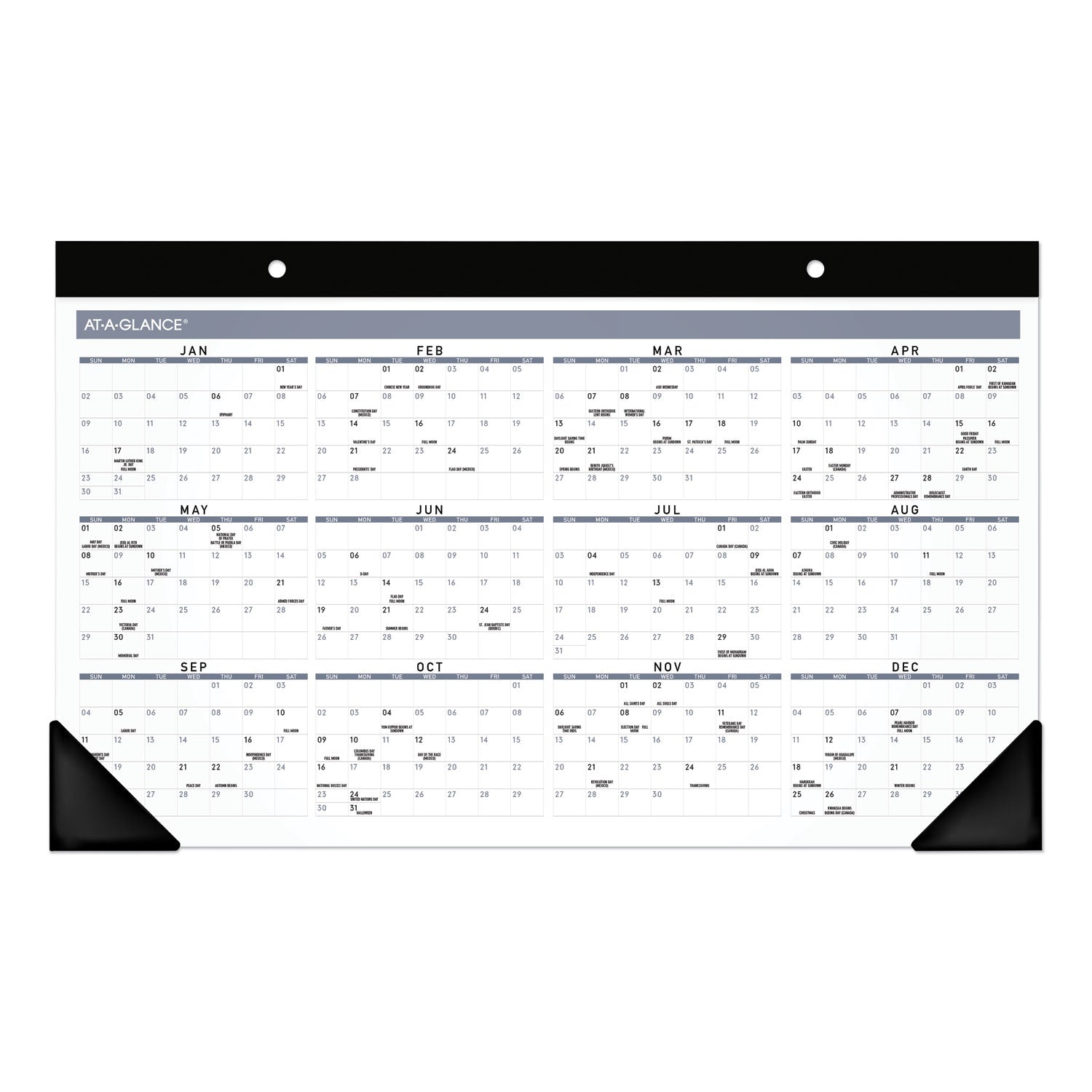 contemporary-monthly-desk-pad-18-x-11-white-sheets-black-binding-corners12-month-jan-to-dec-2024_aagsk14x00 - 2