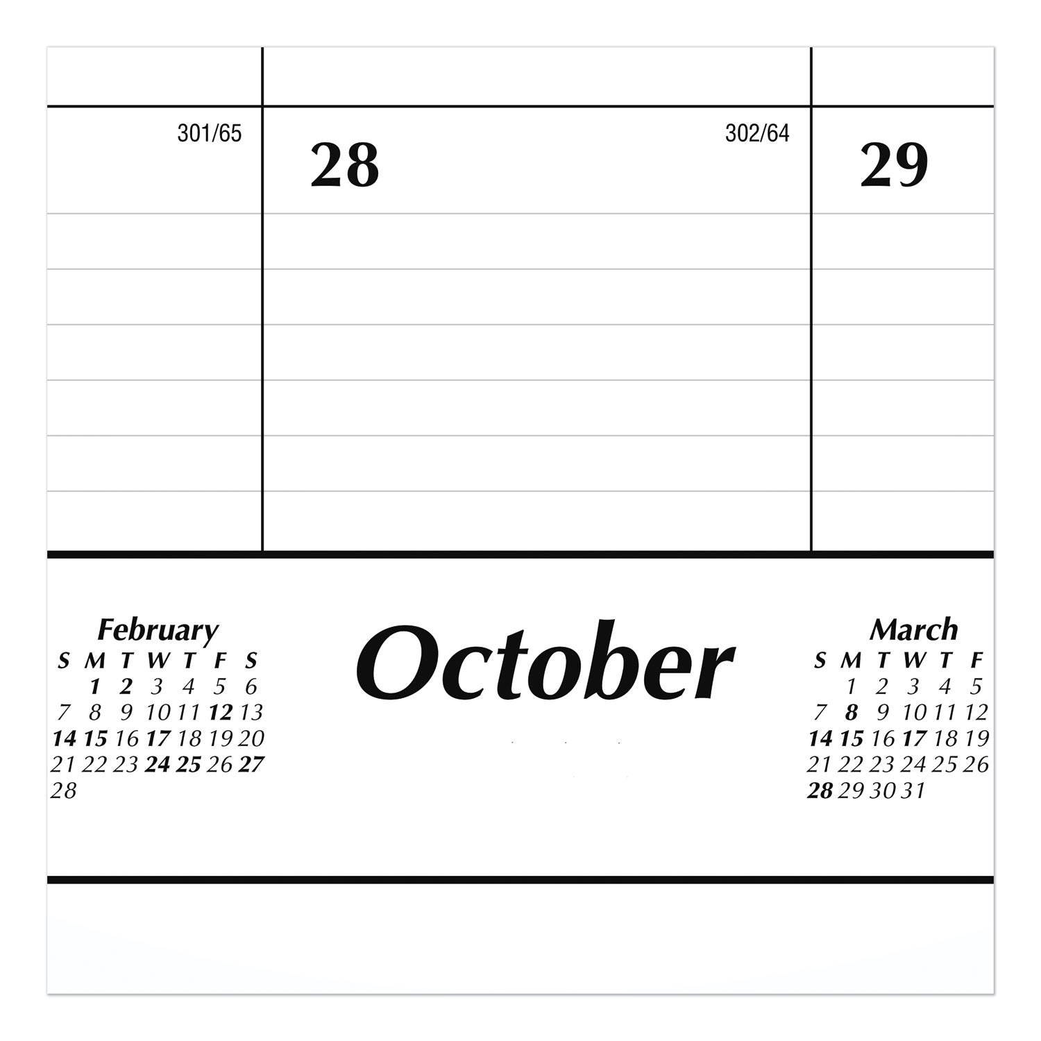 Academic Year Ruled Desk Pad, 21.75 x 17, White Sheets, Black Binding, Black Corners, 16-Month (Sept to Dec): 2023 to 2024 - 