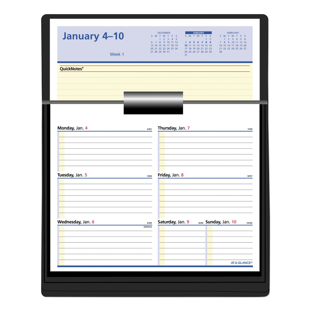 Flip-A-Week Desk Calendar Refill with QuickNotes, 7 x 6, White Sheets, 12-Month (Jan to Dec): 2024