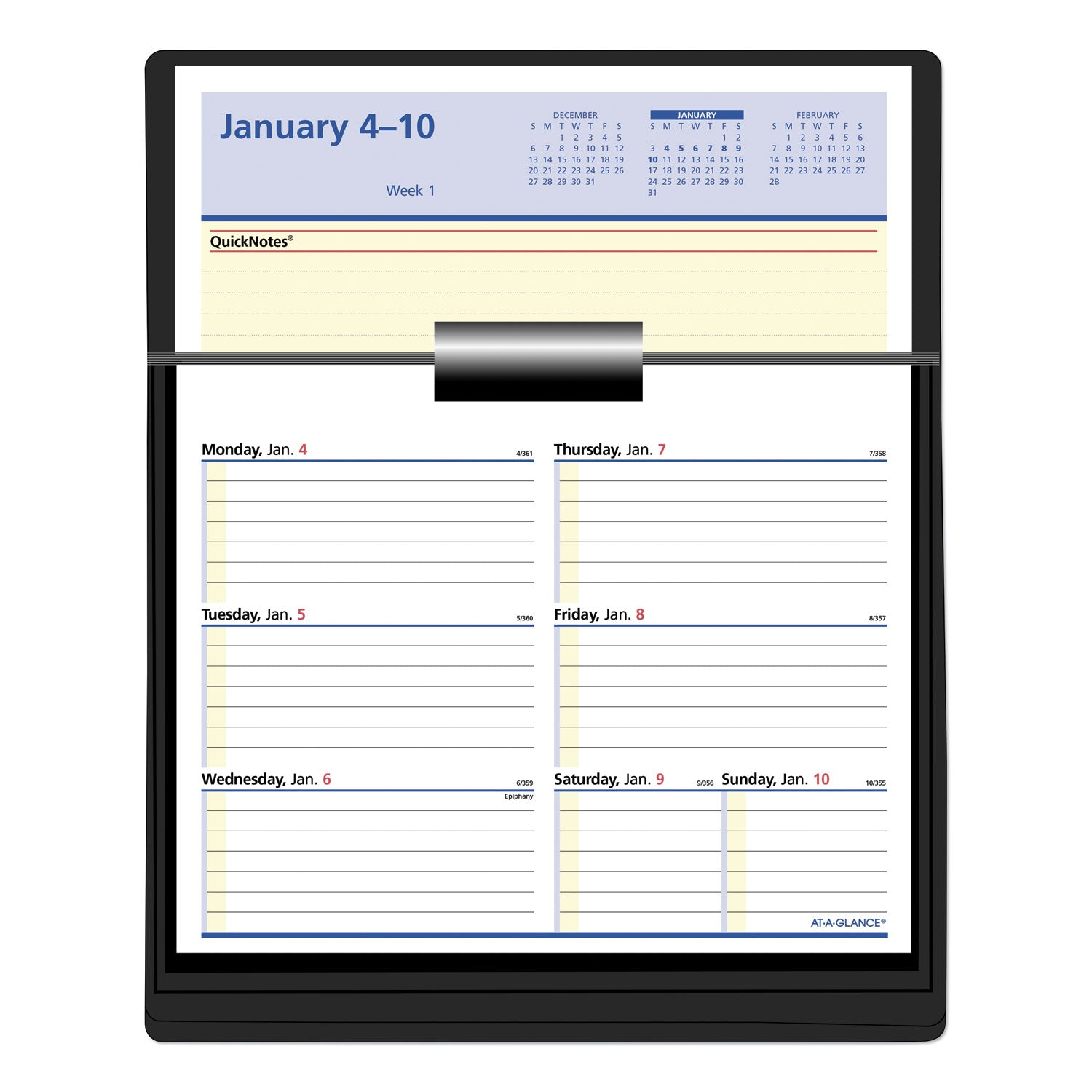Flip-A-Week Desk Calendar Refill with QuickNotes, 7 x 6, White Sheets, 12-Month (Jan to Dec): 2024