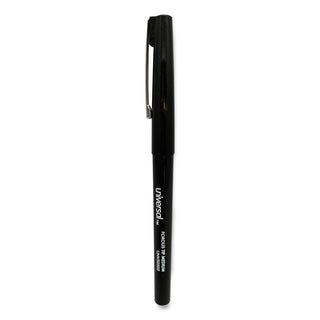 Porous Point Pen, Stick, Medium 0.7 mm, Black Ink, Black Barrel, Dozen - 