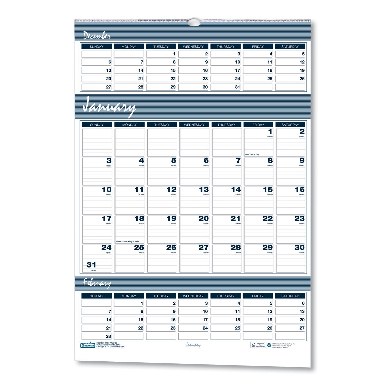 bar-harbor-recycled-wirebound-3-months-per-page-wall-calendar-155-x-22-white-blue-gray-sheets-14-monthdec-jan2023-2025_hod343 - 1