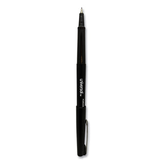 Porous Point Pen, Stick, Medium 0.7 mm, Black Ink, Black Barrel, Dozen - 