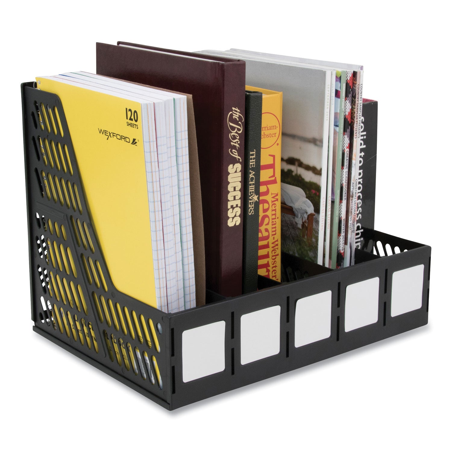 Literature File, Five Slots, 13.25 x 10 x 10.25, Black - 