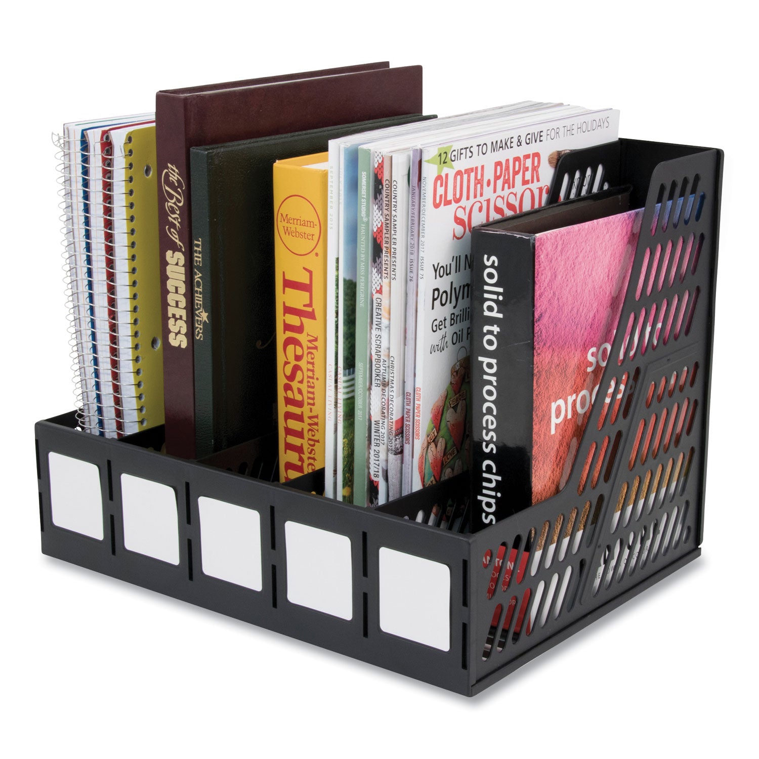 Literature File, Five Slots, 13.25 x 10 x 10.25, Black - 