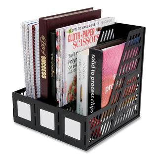 Literature File, Three Slots, 10 x 10 x 10.25, Black - 