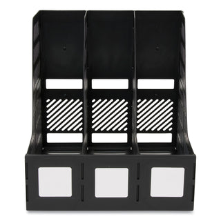 Literature File, Three Slots, 10 x 10 x 10.25, Black - 