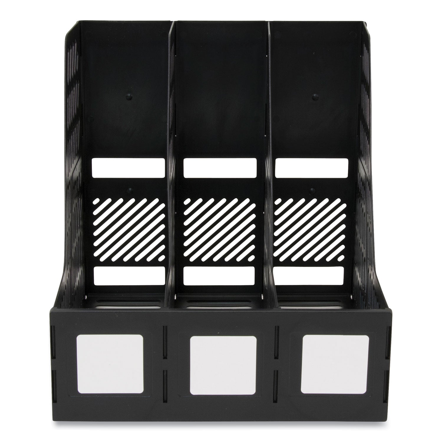 Literature File, Three Slots, 10 x 10 x 10.25, Black - 