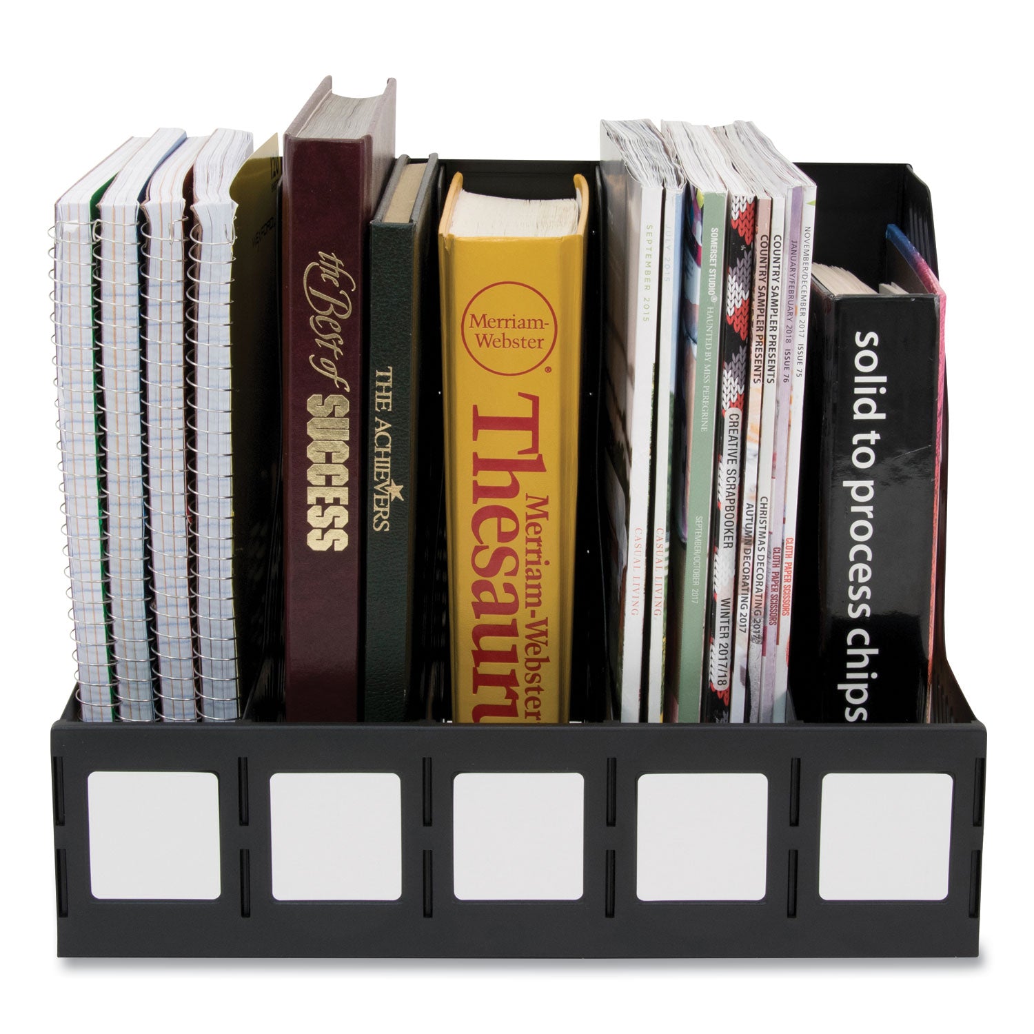 Literature File, Five Slots, 13.25 x 10 x 10.25, Black - 