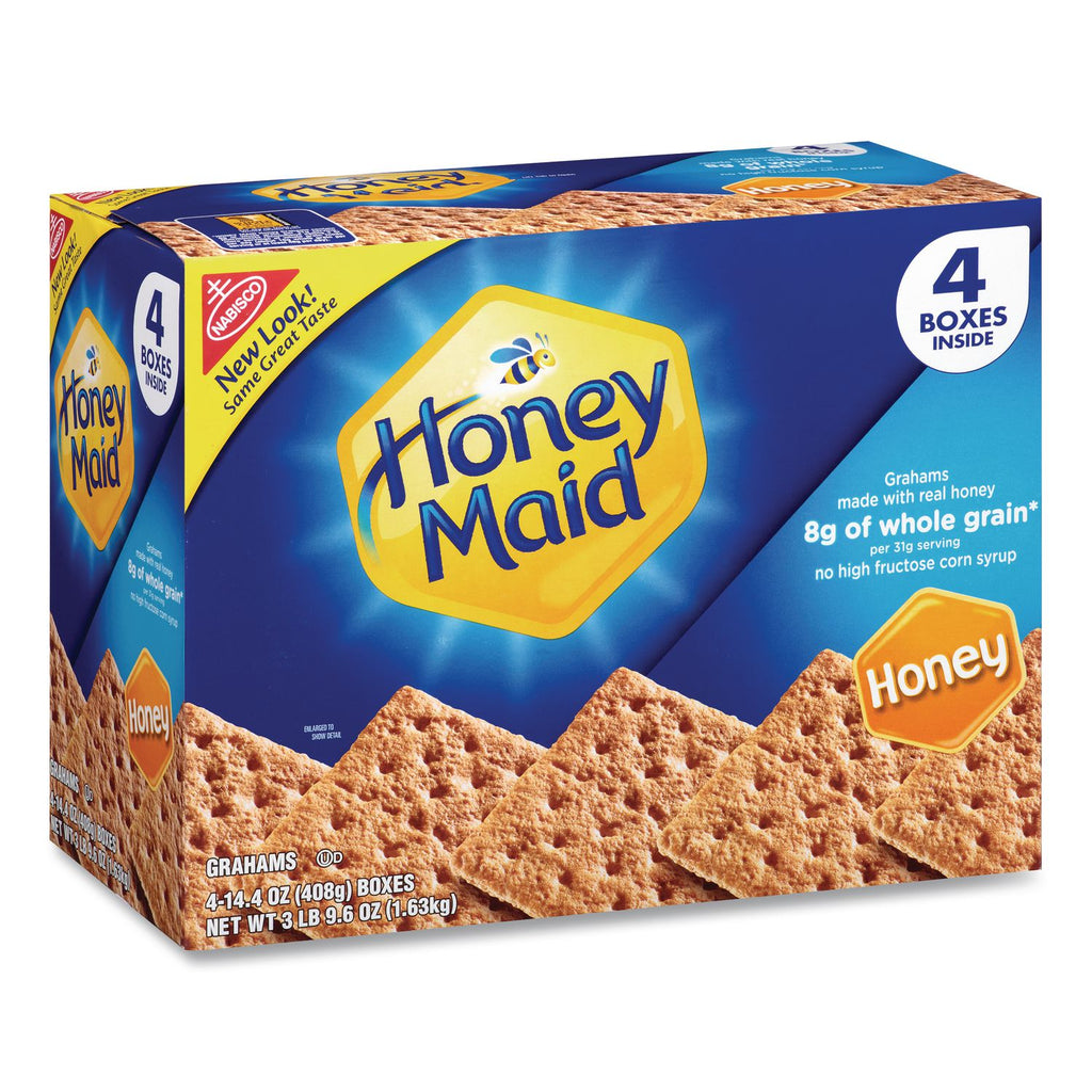 Honey Maid Honey Grahams, 14.4 oz Box, 4 Boxes/Pack, Ships in 1-3 Business Days